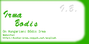 irma bodis business card